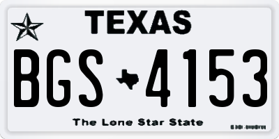 TX license plate BGS4153