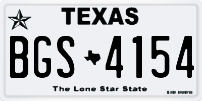 TX license plate BGS4154