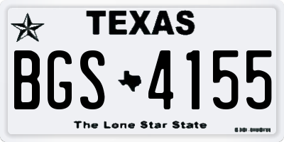 TX license plate BGS4155