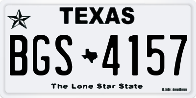 TX license plate BGS4157
