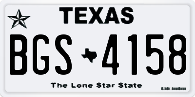 TX license plate BGS4158