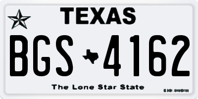 TX license plate BGS4162