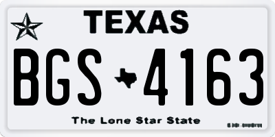 TX license plate BGS4163