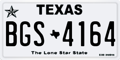 TX license plate BGS4164