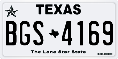 TX license plate BGS4169