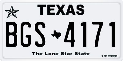 TX license plate BGS4171
