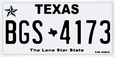 TX license plate BGS4173