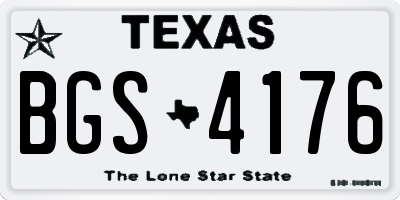 TX license plate BGS4176