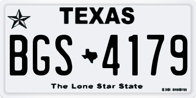 TX license plate BGS4179