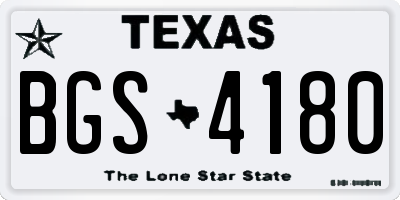 TX license plate BGS4180