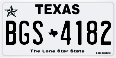 TX license plate BGS4182