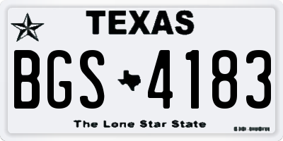 TX license plate BGS4183
