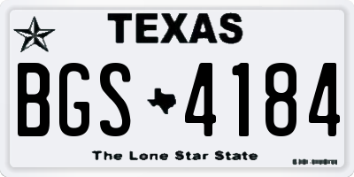 TX license plate BGS4184
