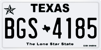 TX license plate BGS4185