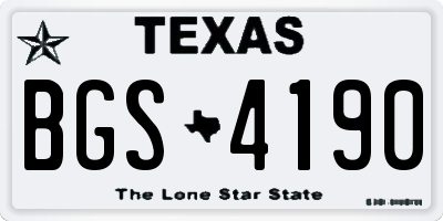 TX license plate BGS4190