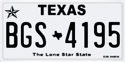 TX license plate BGS4195