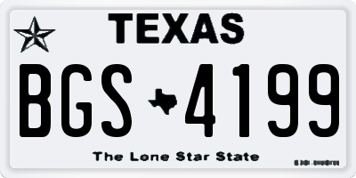 TX license plate BGS4199