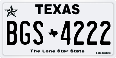 TX license plate BGS4222