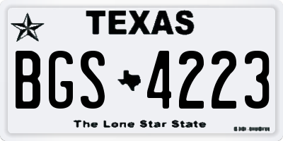 TX license plate BGS4223