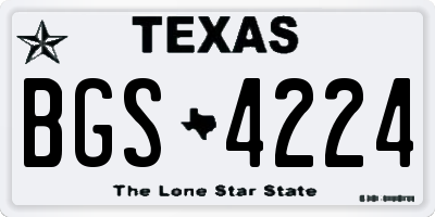TX license plate BGS4224
