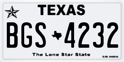 TX license plate BGS4232