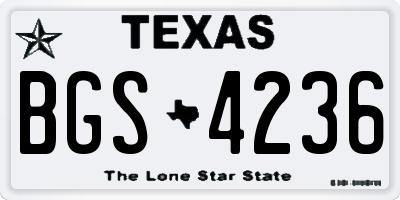 TX license plate BGS4236