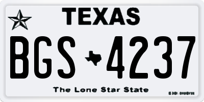 TX license plate BGS4237