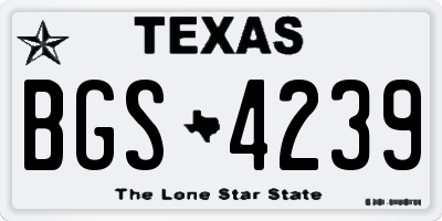 TX license plate BGS4239