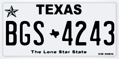 TX license plate BGS4243