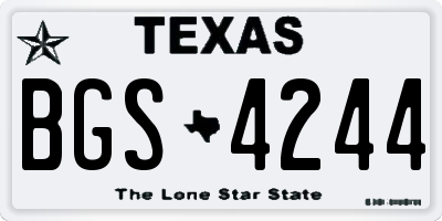 TX license plate BGS4244