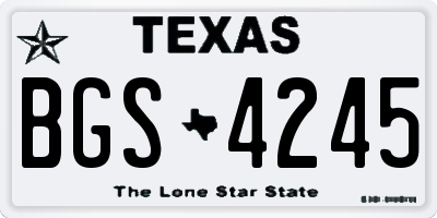 TX license plate BGS4245