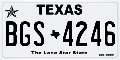 TX license plate BGS4246