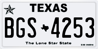 TX license plate BGS4253