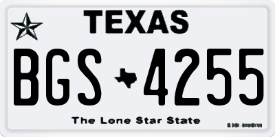 TX license plate BGS4255