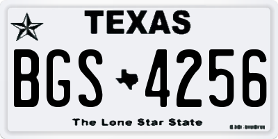 TX license plate BGS4256