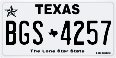 TX license plate BGS4257