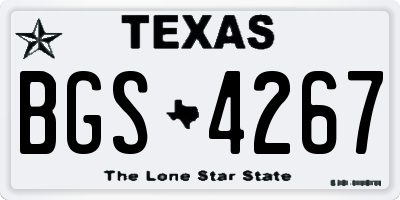 TX license plate BGS4267