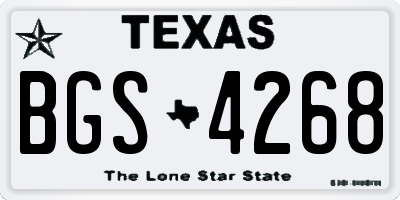 TX license plate BGS4268