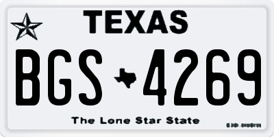 TX license plate BGS4269