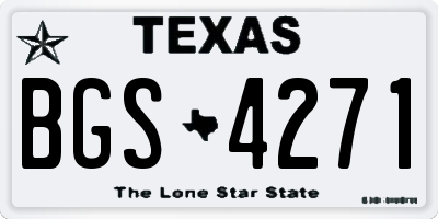 TX license plate BGS4271