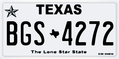 TX license plate BGS4272