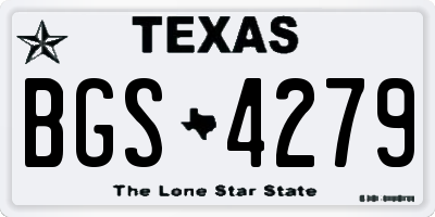 TX license plate BGS4279