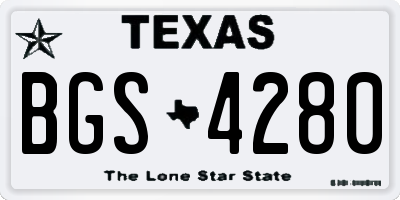 TX license plate BGS4280
