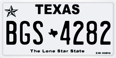 TX license plate BGS4282
