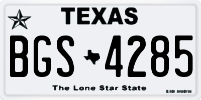 TX license plate BGS4285