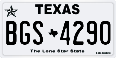 TX license plate BGS4290