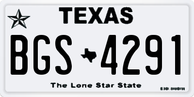 TX license plate BGS4291