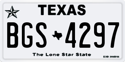 TX license plate BGS4297