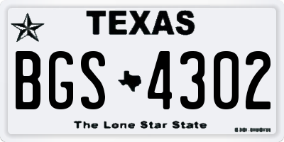TX license plate BGS4302