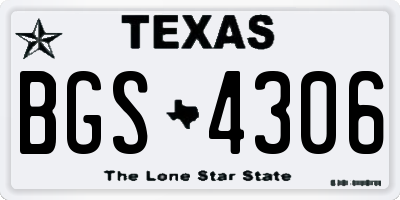 TX license plate BGS4306